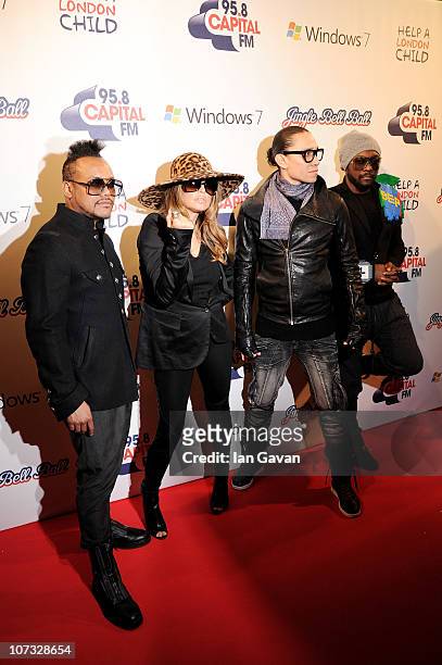 Apl.de.ap, Fergie, Taboo and will.i.am of the The Black Eyed Peas attends Jingle Bell Ball 2010 at O2 Arena on December 4, 2010 in London, England.