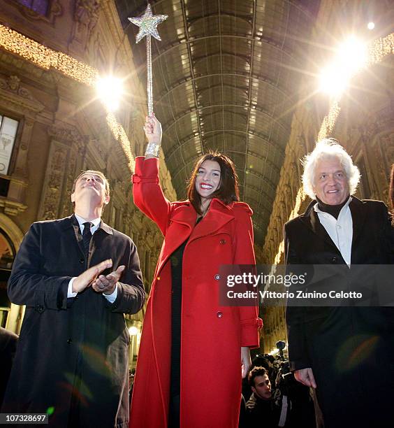 Cristina Chiabotto and Maurizio Cadeo attend the Milan Christmas Led Festival on December 4, 2010 in Milan, Italy.
