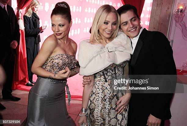 Naike Rivelli, Ornella Muti and Andrea Muti attend the 'Barbara Day 2010' Charity Gala at Haus der Kunst on December 4, 2010 in Munich, Germany.