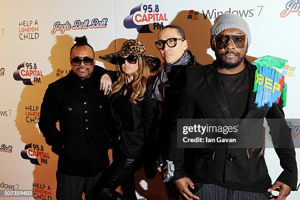 Apl.de.ap, Fergie, Taboo and will.i.am of the The Black Eyed Peas attends Jingle Bell Ball 2010 at O2 Arena on December 4, 2010 in London, England.