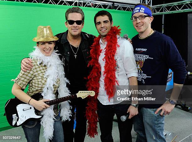 Contest winner Cari Shields of Ohio, Sugar Ray singer Mark McGrath and contest winners Alex Balagna of Illinois and Andy Humble of Ohio appear after...