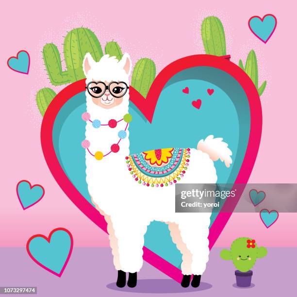 cute llama - alpaca stock illustrations