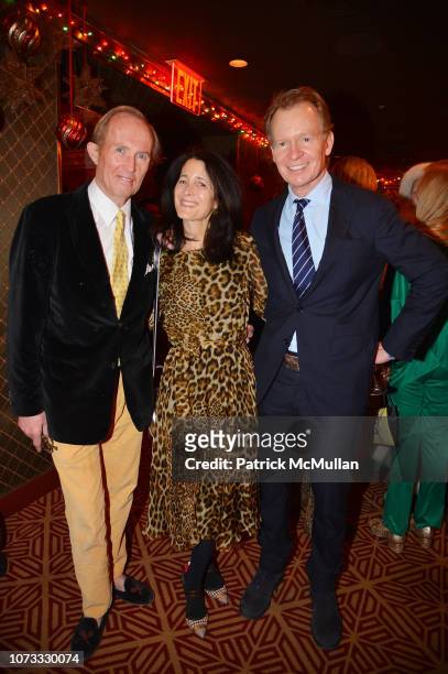 Mark Gilbertson, Amanda Bacon and Zack Bacon attend George Farias, Anne & Jay McInerney Host A Holiday Party at The Doubles Club on December 13, 2018...
