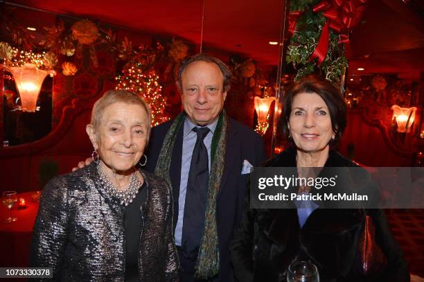 Patricia Birch, Jonathan Becker and Pamela Fiori attend George Farias, Anne & Jay McInerney Host A Holiday Party at The Doubles Club on December 13,...