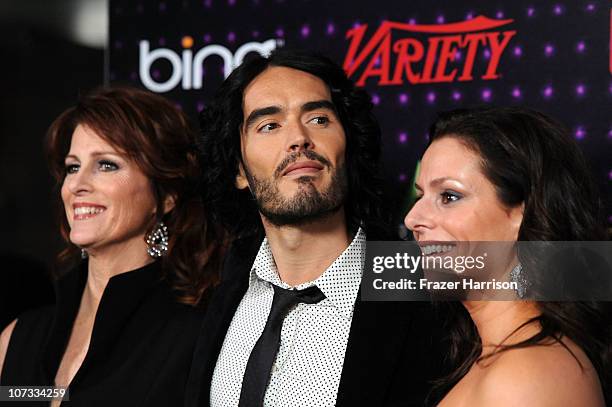 Noreen Fraser of The Noreen Fraser Foundation, actor/comedian Russell Brand, and Vice President of The Noreen Fraser Foundation Michelle McBride...