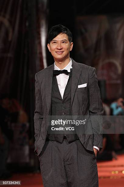 Hong Kong actor Nick Cheung arrives at the 54th Asian Pacific Film Festival red carpet at the National Dr. Sun Yat-sen Memorial Hall on December 4,...