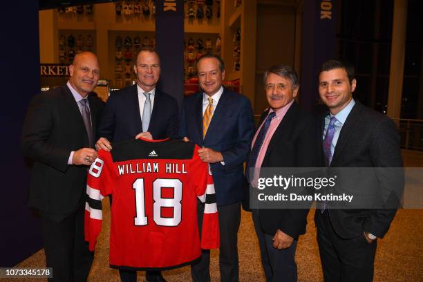 New Jersey Devils Alumnus and MSG Broadcaster Ken Daneyko, Harris Blitzer Sports & Entertainment President Hugh Weber, William Hill CEO Joe Asher,...