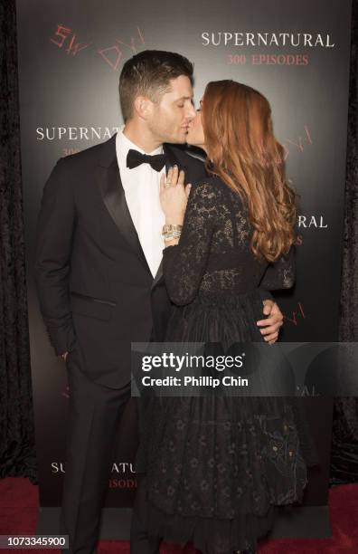 Supernatural" Actors Jensen Ackles and Danneel Ackles attend the red carpet at the "SUPERNATURAL" 300TH Episode Celebration at the Pratt Hall on...