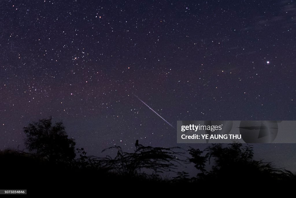 TOPSHOT-MYANMAR-ASTRONOMY-METEOR-GEMINID