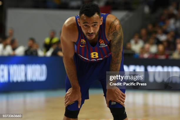 Ádám Hanga, #8 of Barcelona Lassa seen during the 2018/2019 Turkish Airlines EuroLeague Regular Season Round 12 game between Real Madrid and FC...