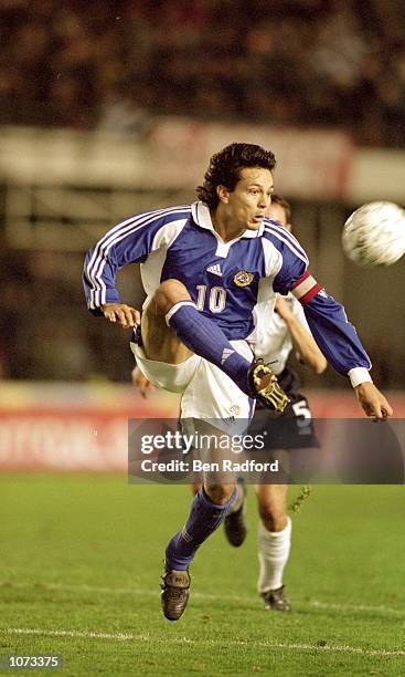 Jari Litmanen of Finland controls the ball during the World Cup 2002 Group 9 Qualifying match against England played at the Olympic Stadium, in...