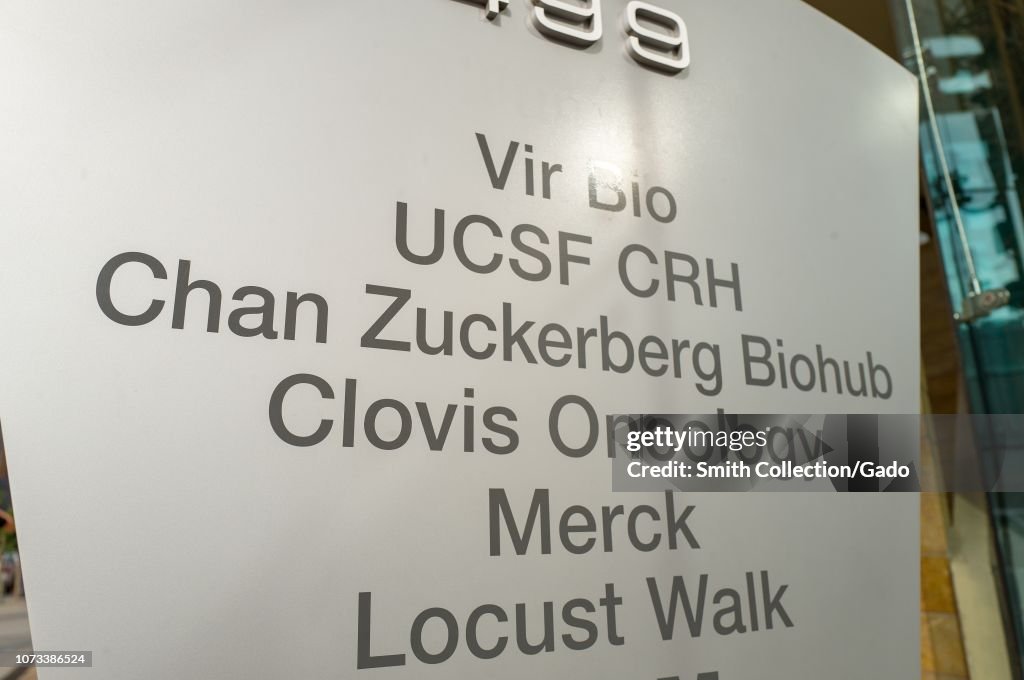 Biohub Sign In Close-up of sign outside the Chan Zuckerberg Biohub, a life sciences ...