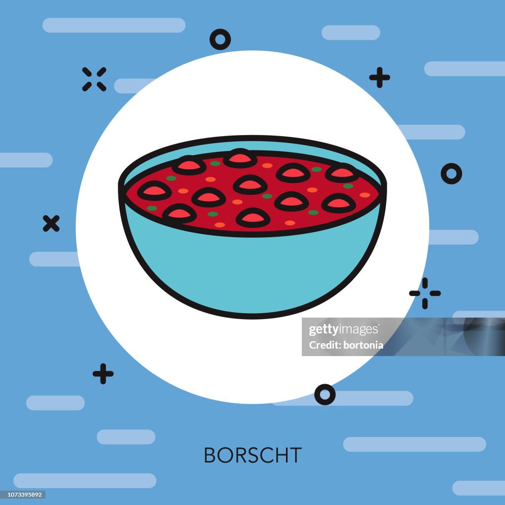 Borscht Thin Line Russia Icon