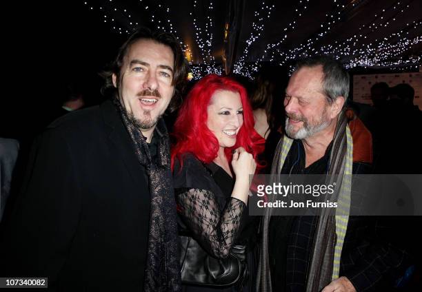 Personality Jonathan Ross, Jane Goldman, director Terry Gilliam attends the Moet British Independent Film Awards at Old Billingsgate Market on...