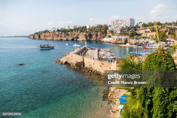 harbor in antalya turkey. - tourism in antalya stock-fotos und bilder