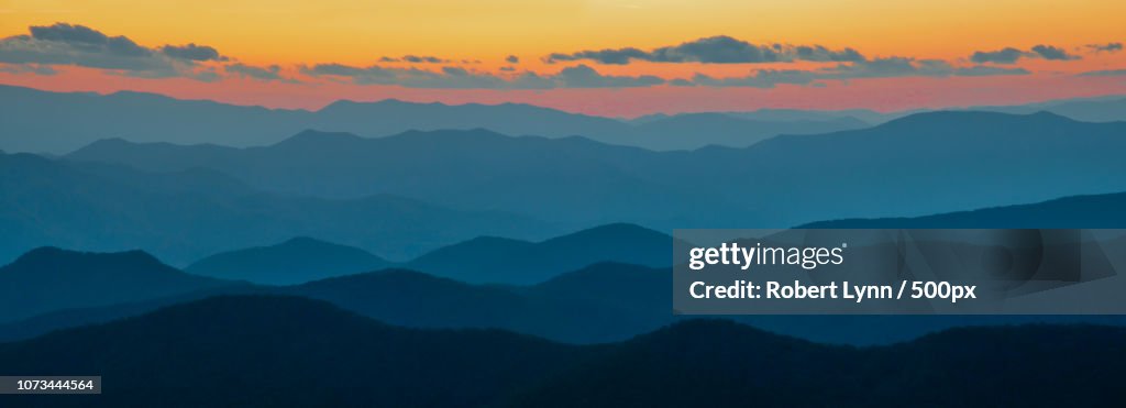 Sunset Over the Cowee Mountains