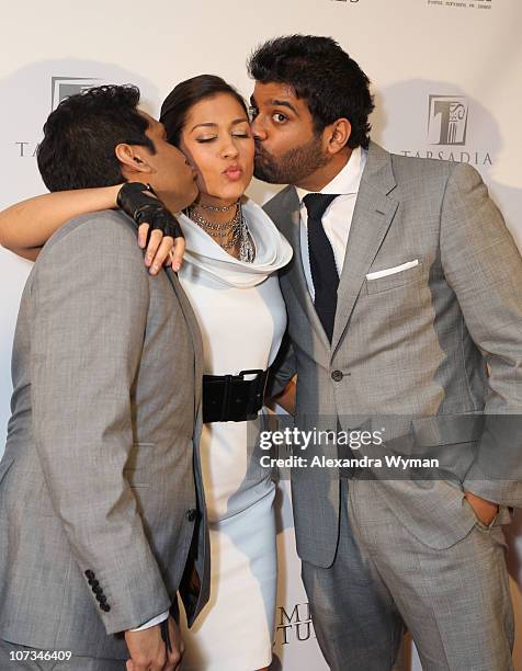 Ravi Patel, Janina Gavankar and Sunkrish Bala at The 7th Annual AIF Southern California Gala Wheel Power held at The Ritz Carlton Hotel on December...