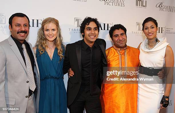 Rizwan Manji, Pippa Black, Kunal Nayyar, Parvesh Cheena and Janina Gavankar at The 7th Annual AIF Southern California Gala Wheel Power held at The...