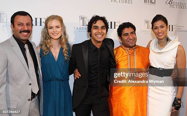 Rizwan Manji, Pippa Black, Kunal Nayyar, Parvesh Cheena and Janina Gavankar at The 7th Annual AIF Southern California Gala Wheel Power held at The...