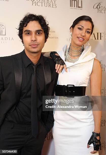 Kunal Nayyar and Janina Gavankar at The 7th Annual AIF Southern California Gala Wheel Power held at The Ritz Carlton Hotel on December 5, 2010 in...