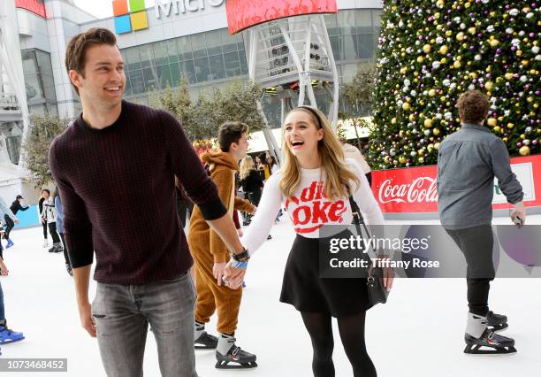 Pierson Fode and Greer Grammer attend Instagram's #Instaskate 2018 at LA Kings Holiday Ice LA Live on November 27, 2018 in Los Angeles, California.