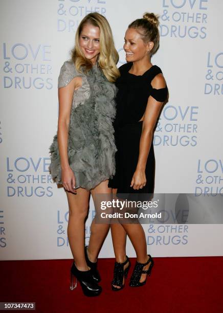 Teresa Palmer and Lara Bingle attend the Sydney premiere of "Love & Other Drugs" at George St Cinemas on December 6, 2010 in Sydney, Australia.