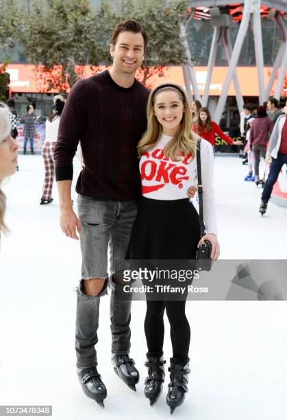 Pierson Fode and Greer Grammer attend Instagram's #Instaskate 2018 at LA Kings Holiday Ice LA Live on November 27, 2018 in Los Angeles, California.