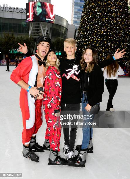 Jordan Beau, Jordyn Jones, Carson Luders and Annie Leblanc attend Instagram's #Instaskate 2018 at LA Kings Holiday Ice LA Live on November 27, 2018...