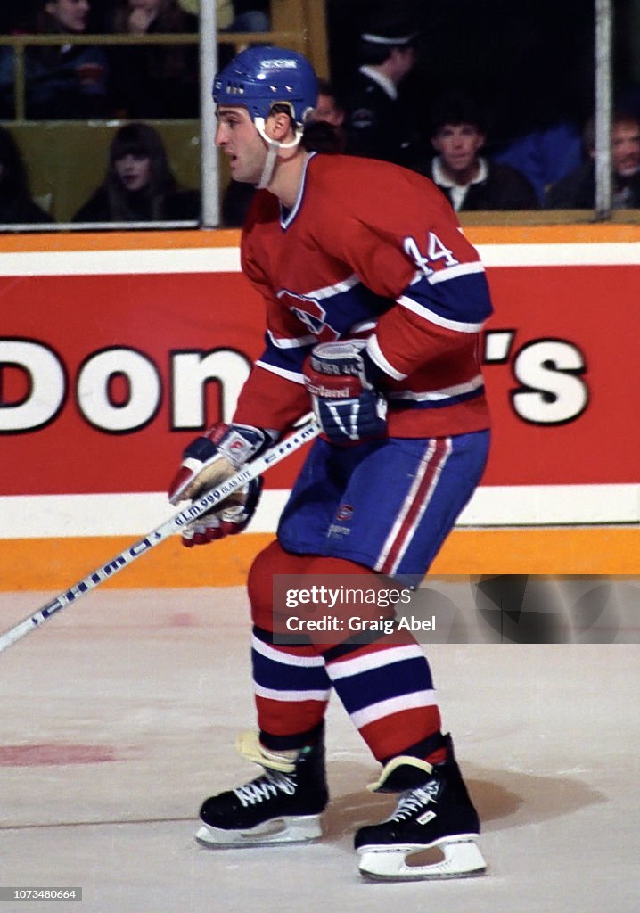 Stephane Richer of the Montreal Canadiens skates against the Toronto ...