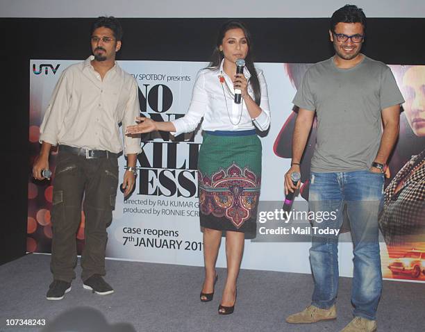 Amit Trivedi and Rani Mukherjee at the Special Press Conference of the film No One kIlled Jessica in Mumbai.