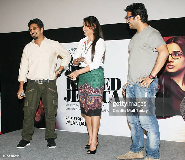 Amit Trivedi and Rani Mukherjee at the Special Press Conference of the film No One kIlled Jessica in Mumbai.