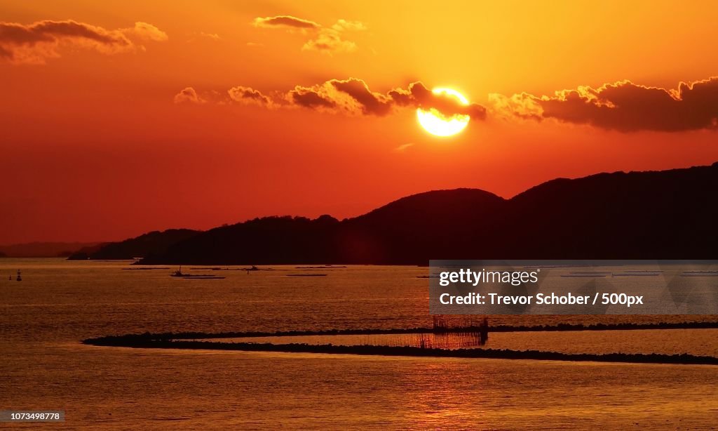 Sunset in winter