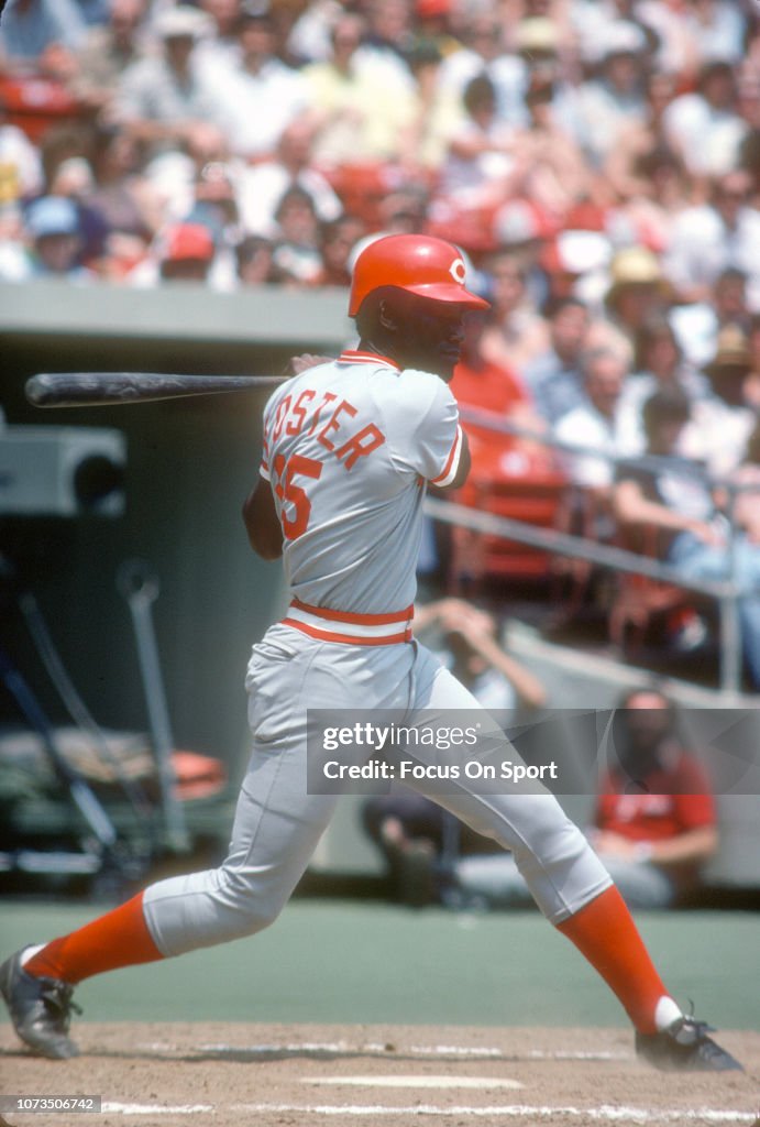 George Foster Reds George Foster of the Cincinnati Reds bats against the Pittsburgh ...