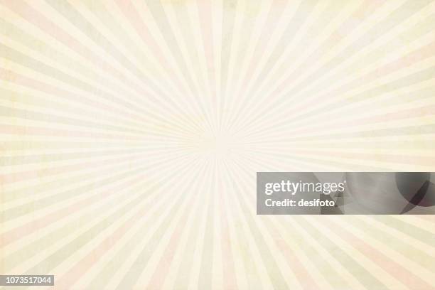 multi farbe (blass rot, hellgrün und beige) blass gelblich sunburst - vektor hintergrund - illustration - cream colored stock-grafiken, -clipart, -cartoons und -symbole