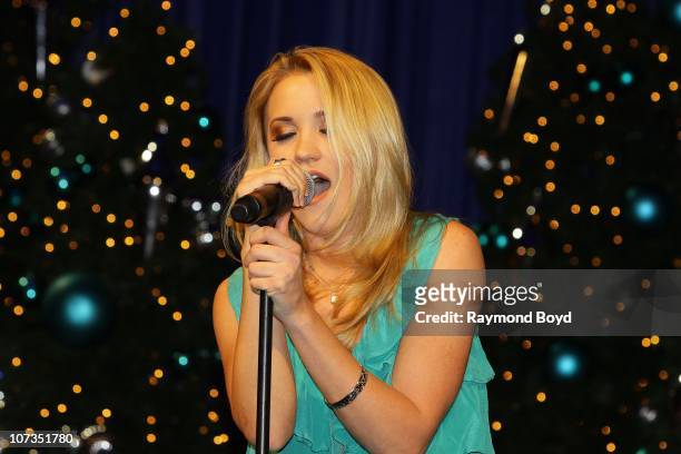 Disney singer and actress Emily Osment performs during Winter Wonderfest at Navy Pier in Chicago, Illinois on DEC 04, 2010.
