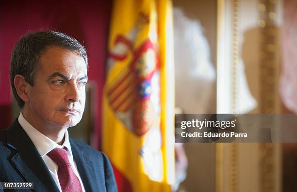 President Jose Luis Rodriguez Zapatero attends the 32nd anniversary of the Spanish Constitution at Congress of Deputies on December 6, 2010 in...