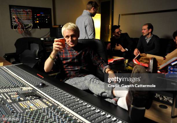 Mr Hudson relaxes during the "Cage Against The Machine" Recording on December 6, 2010 in London, England.