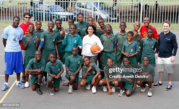 Laureus Academy Member Nawal El Moutawakel visits the Laureus PeacePlayers Project on December 06, 2010 in Durban, South Africa.