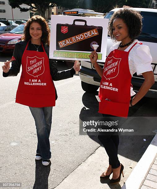 Marisa Petroro and Hayley Marie Norman during The 20th Annual Salvation Army Celebrity/Rotary Bell "Ring In" the Holiday Season at Ernst & Young...