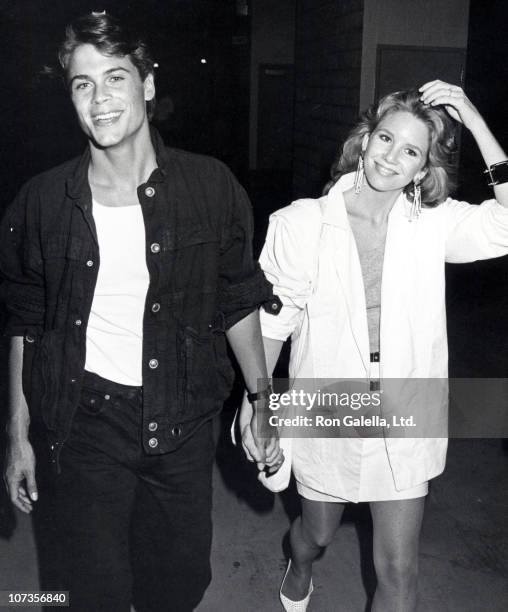 Rob Lowe and Melissa Gilbert during Rob Lowe and Melissa Gilbert Sighting at Anaheim Stadium in Anaheim, California - September 9, 1983 at Anaheim...
