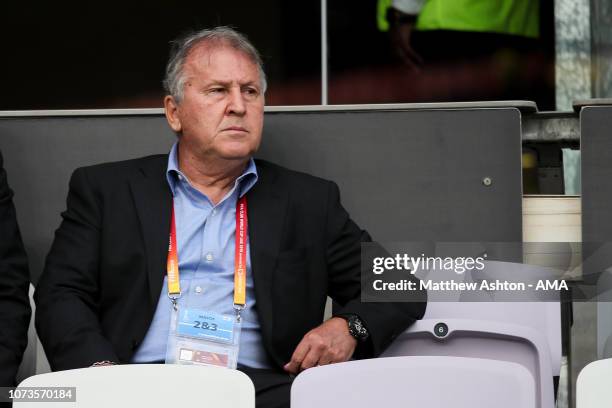 Zico ex Brazil player and ex Japan manager sat in the stands during the FIFA Club World Cup UAE 2018 match between Kashima Antlers and CD Guadalajara...