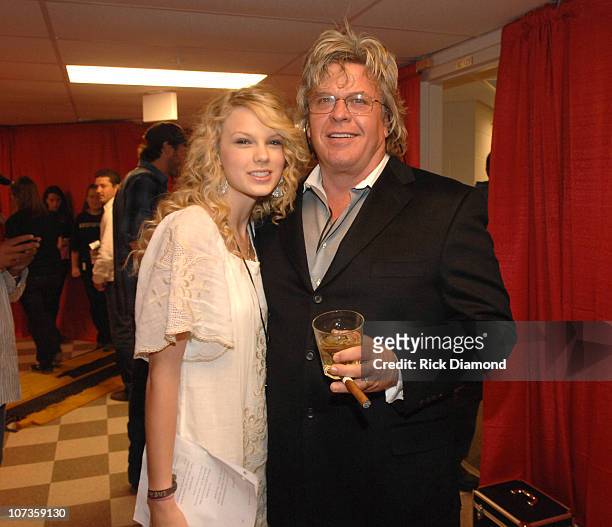 Taylor Swift and Ron White during 2007 CMT Music Awards - Backstage and Audience at The Curb Event Center at Belmont University in Nashville,...