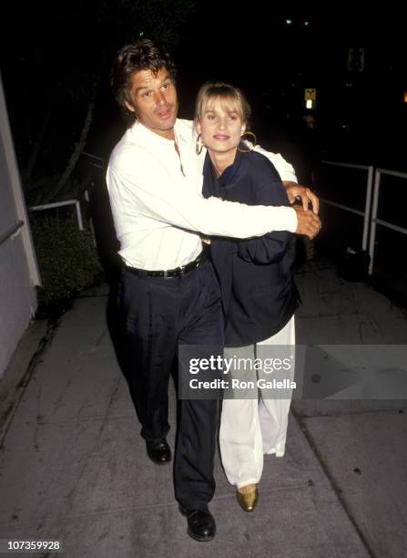 Harry Hamlin and Nicollette Sheridan during Harry Hamlin and Nicollette Sheridan Sighting at Spago in West Hollywood - November 10, 1990 at Spago in...