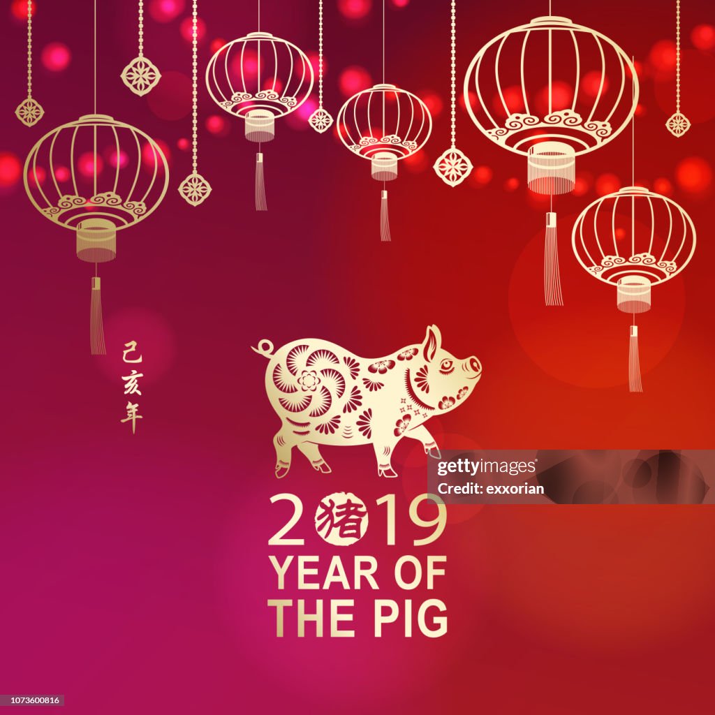 Fira kinesiska nyåret med gris