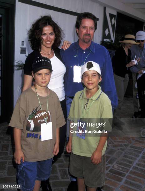 Kim Delaney and son Jack Cortese, Alan Barnette and son Cameron Barnette