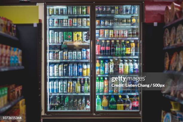 32.convenience store - refrigerator front stock pictures, royalty-free photos & images