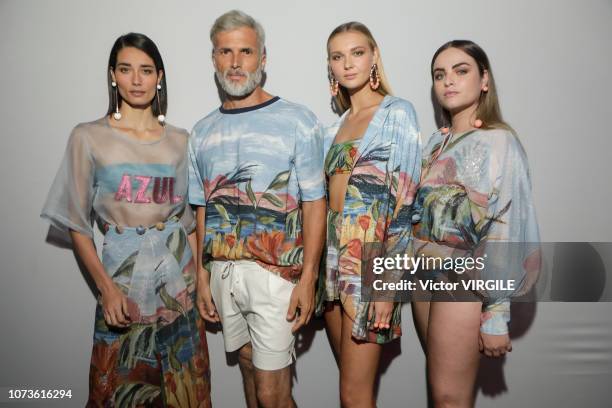 Model backstage during the Agua de Coco fashion show during Sao Paulo Fashion Week N46 Fall/Winter 2019 on October 26, 2018 in Sao Paulo, Brazil.