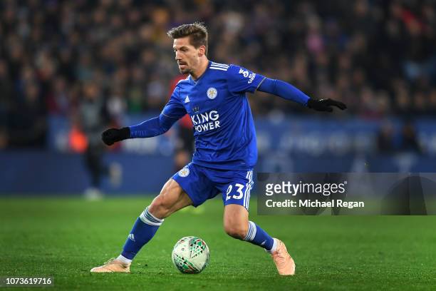 Adrien Silva of Leicester City during the Carabao Cup Fourth Round match between Leicester City and Southampton at The King Power Stadium on November...