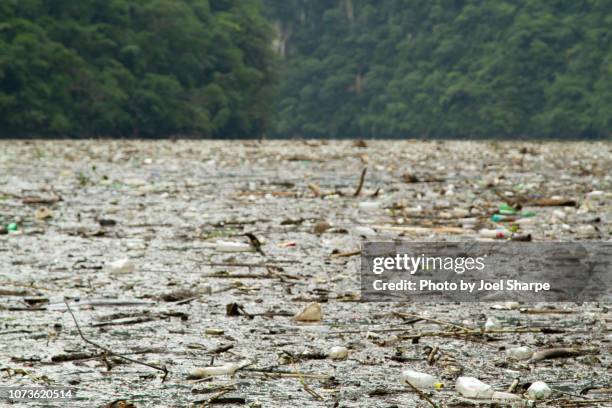 a river full of garbage - river pollution stock pictures, royalty-free photos & images