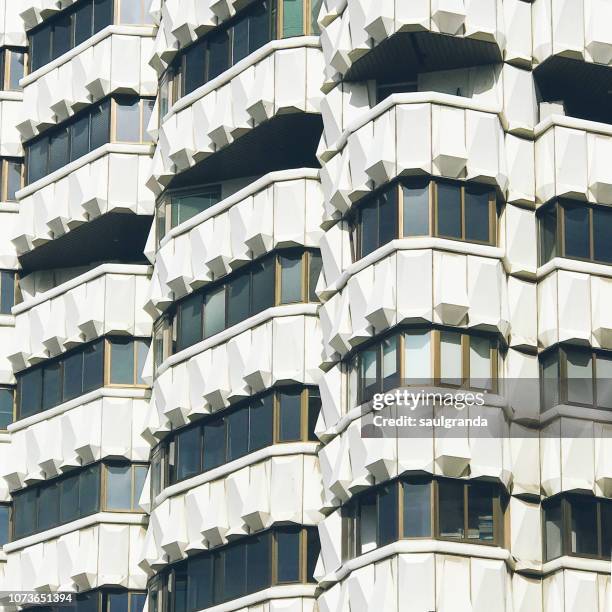 full frame of a modern facade - león province spain stock pictures, royalty-free photos & images